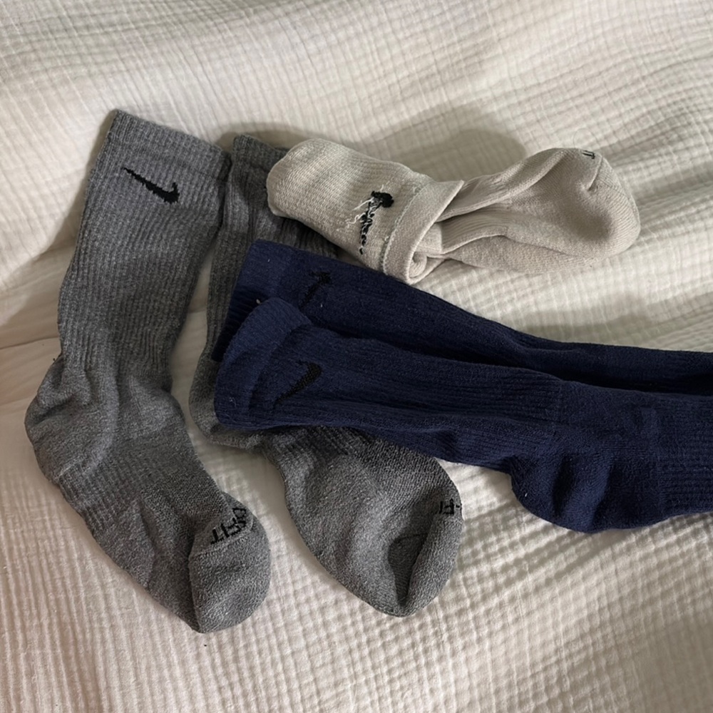 Nike high crew Socks unisex set - Gray, Navy, and off white
